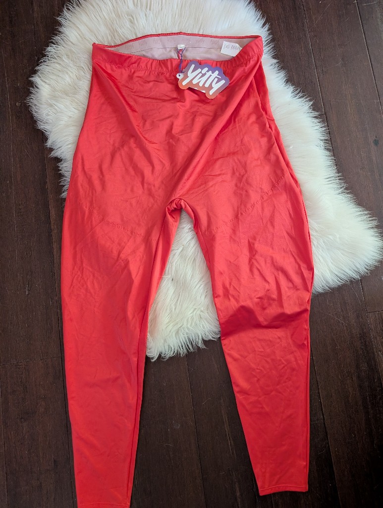 Nwt New Yitty Headliner Shaping High Waist Coral Red Pink Leggings 1x